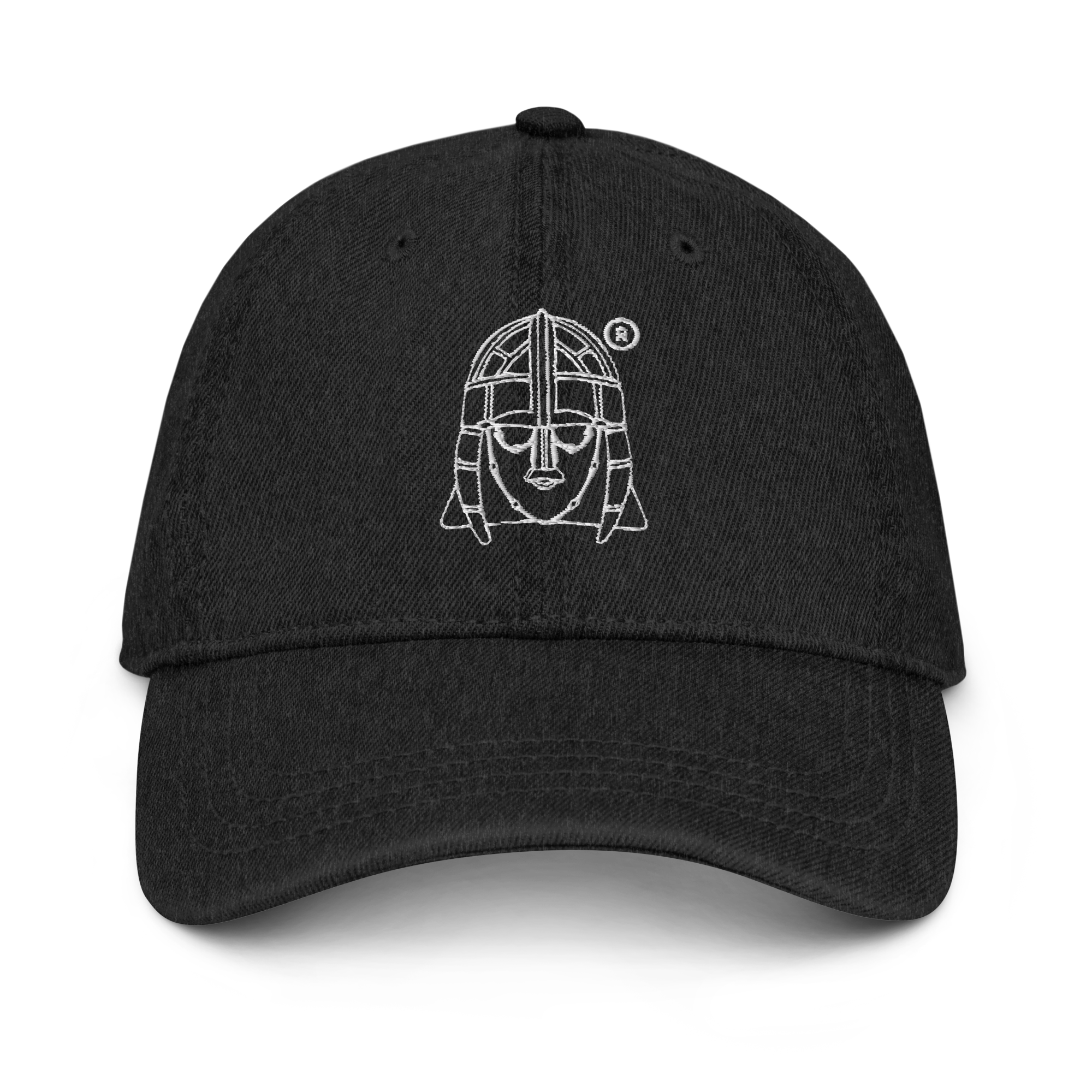 Hoo Hat - Denim Embroidered Cap - Black