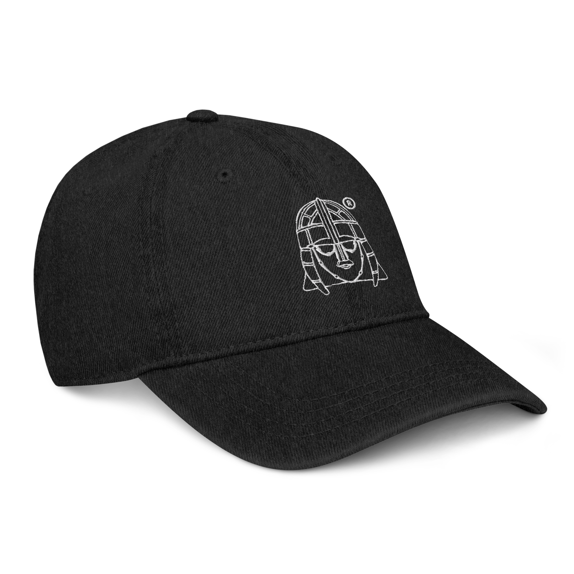 Hoo Hat - Denim Embroidered Cap - Black - Image 3