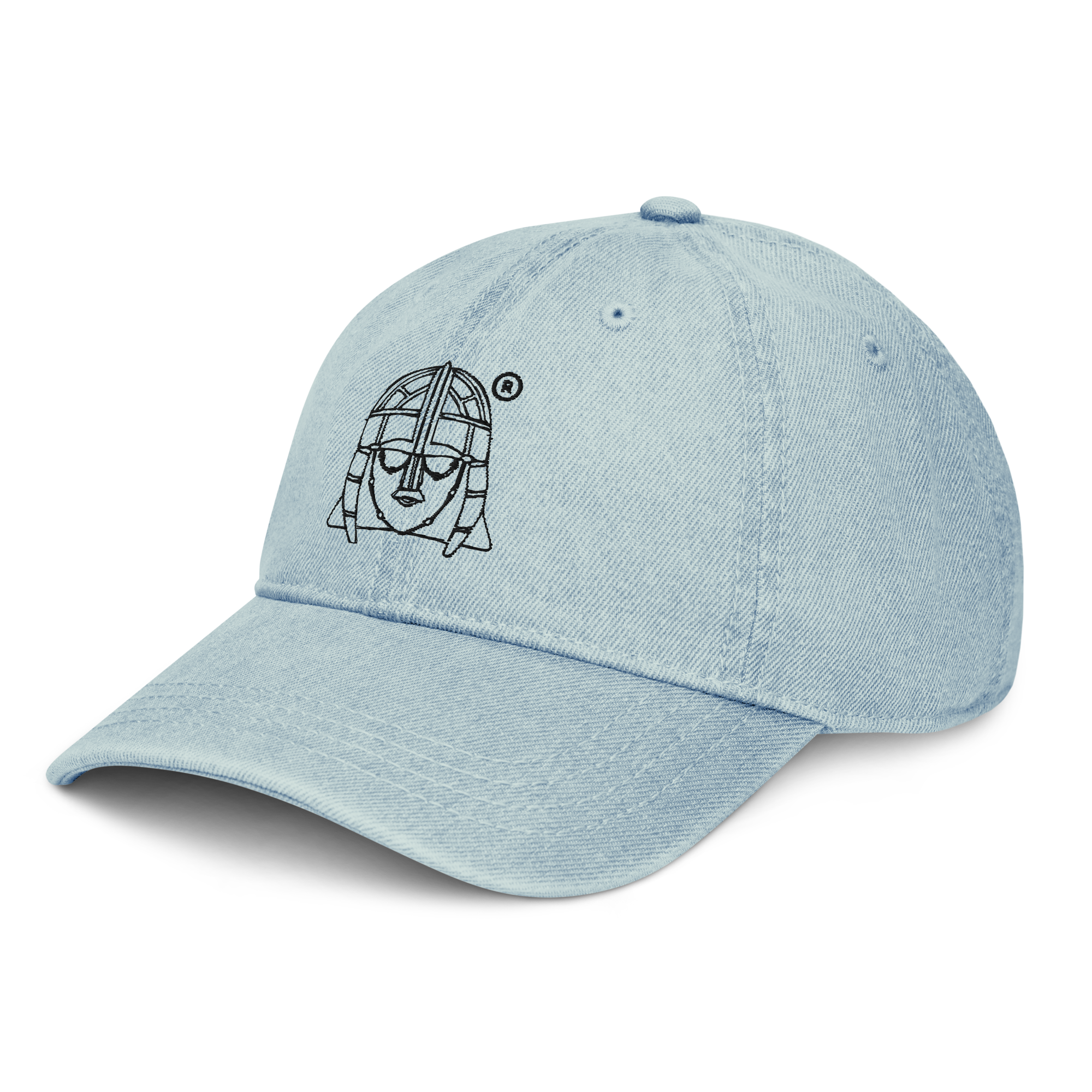 Hoo Hat - Denim Embroidered Cap - Light Blue - Image 3