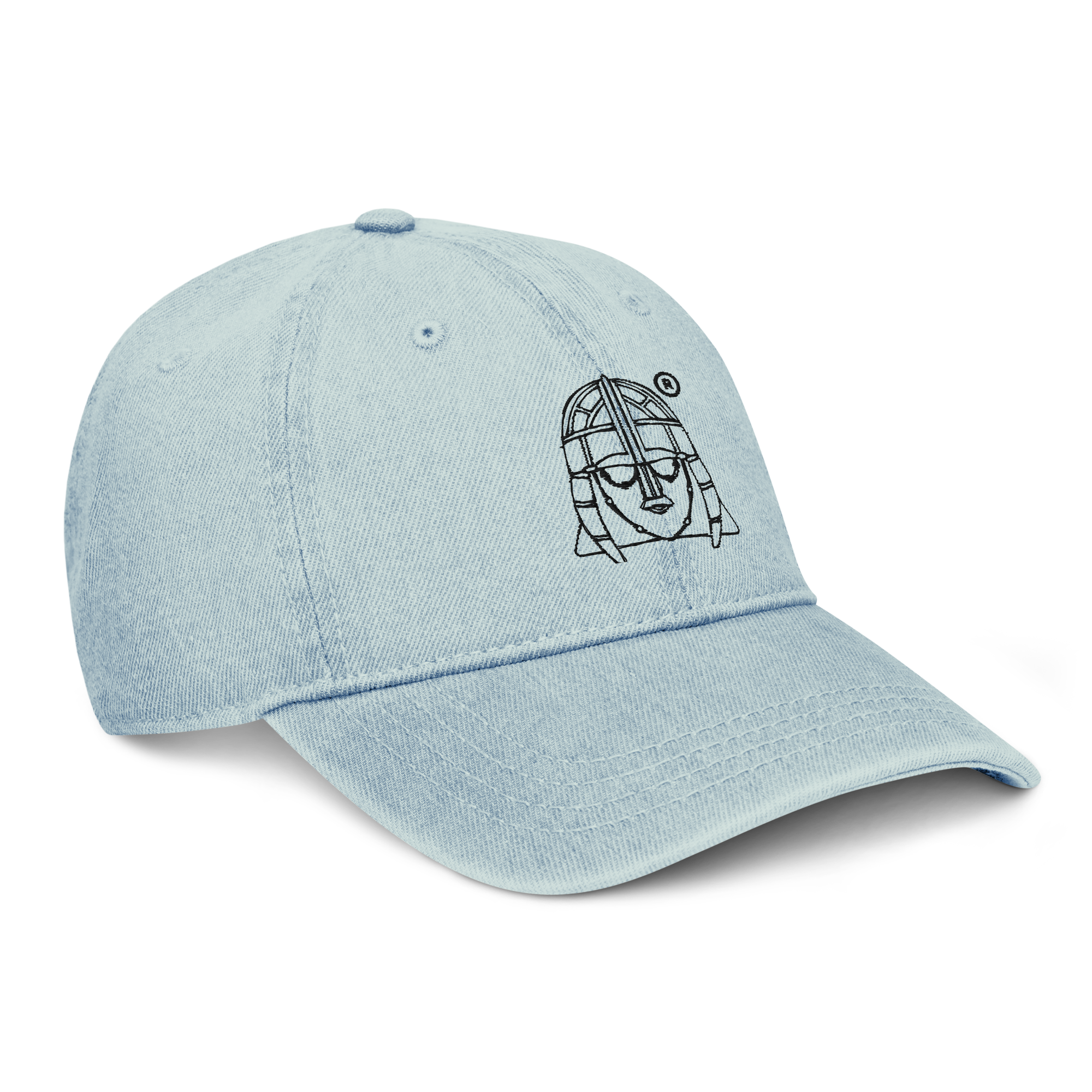Hoo Hat - Denim Embroidered Cap - Light Blue - Image 2