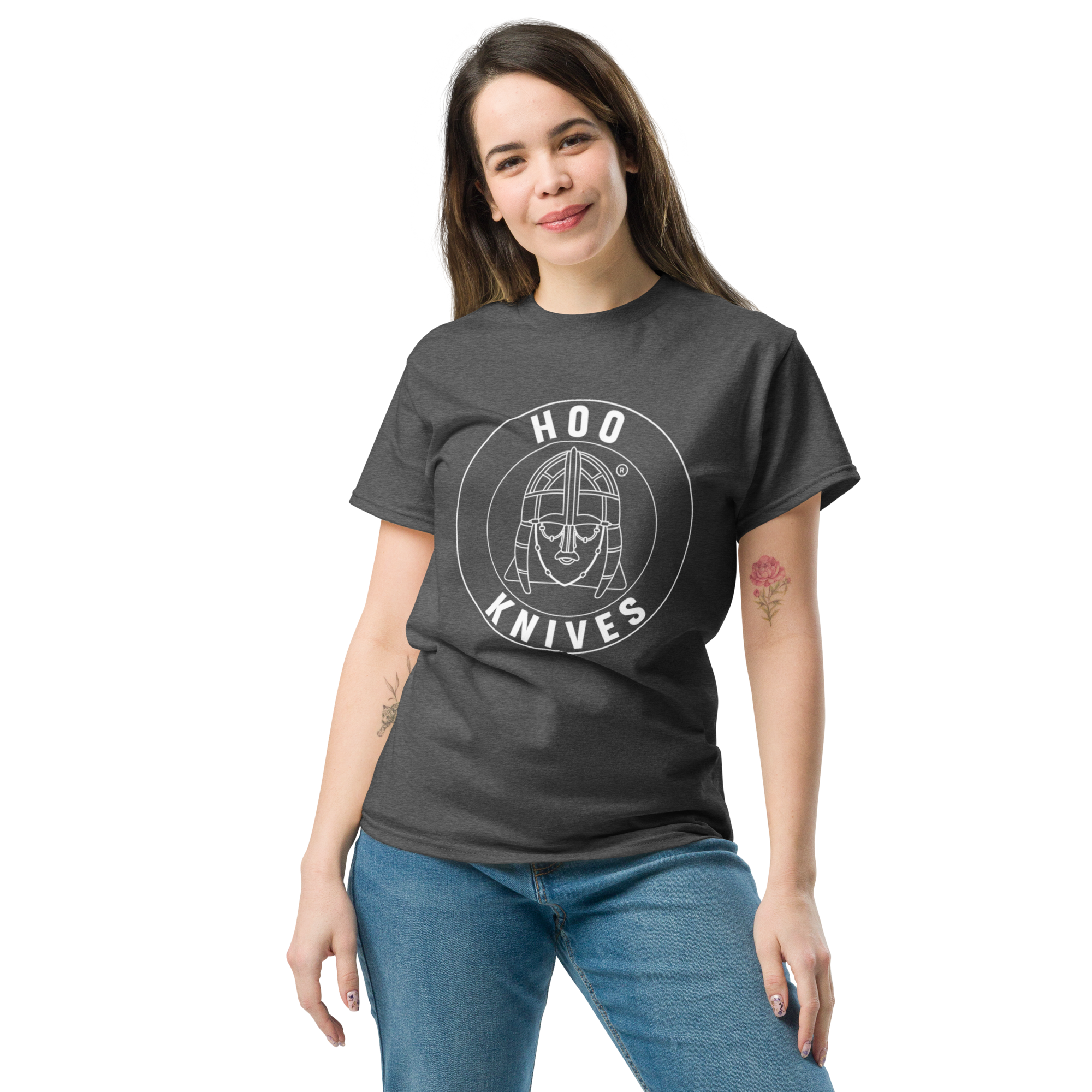 Hoo - Cotton T-Shirt - Unisex - Dark Heather - Image 3