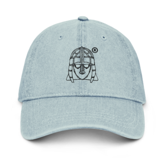 Hoo Hat - Denim Embroidered Cap - Light Blue
