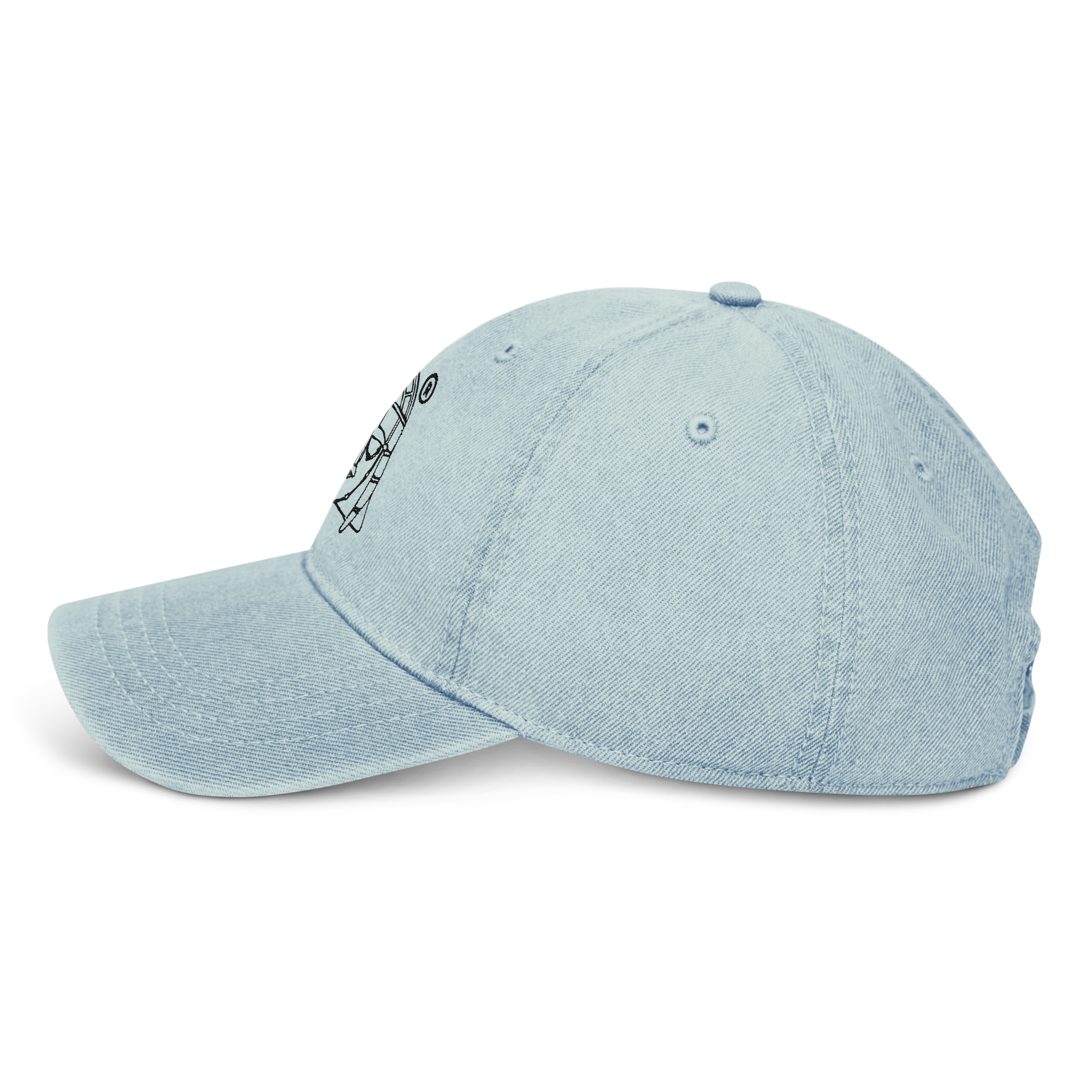Hoo Hat - Denim Embroidered Cap - Light Blue - Image 5