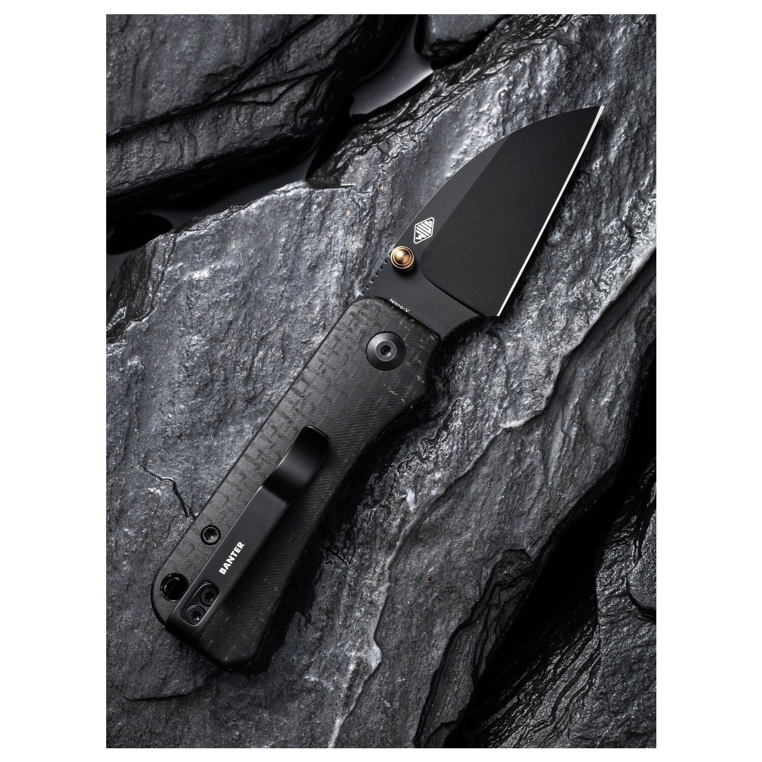 CIVIVI Baby Banter - Wharncliffe - Black Burlap Micarta - Image 6