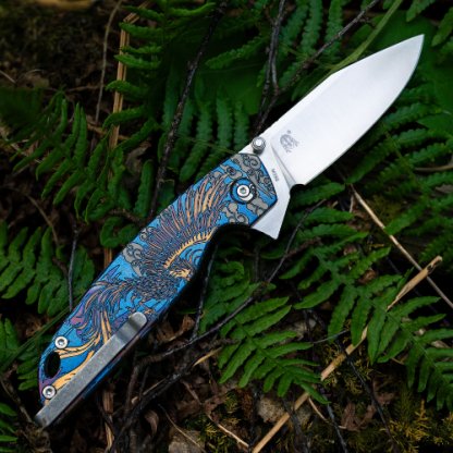 Hoo Knives - Phoenix - Engraved - Blue/Purple #1