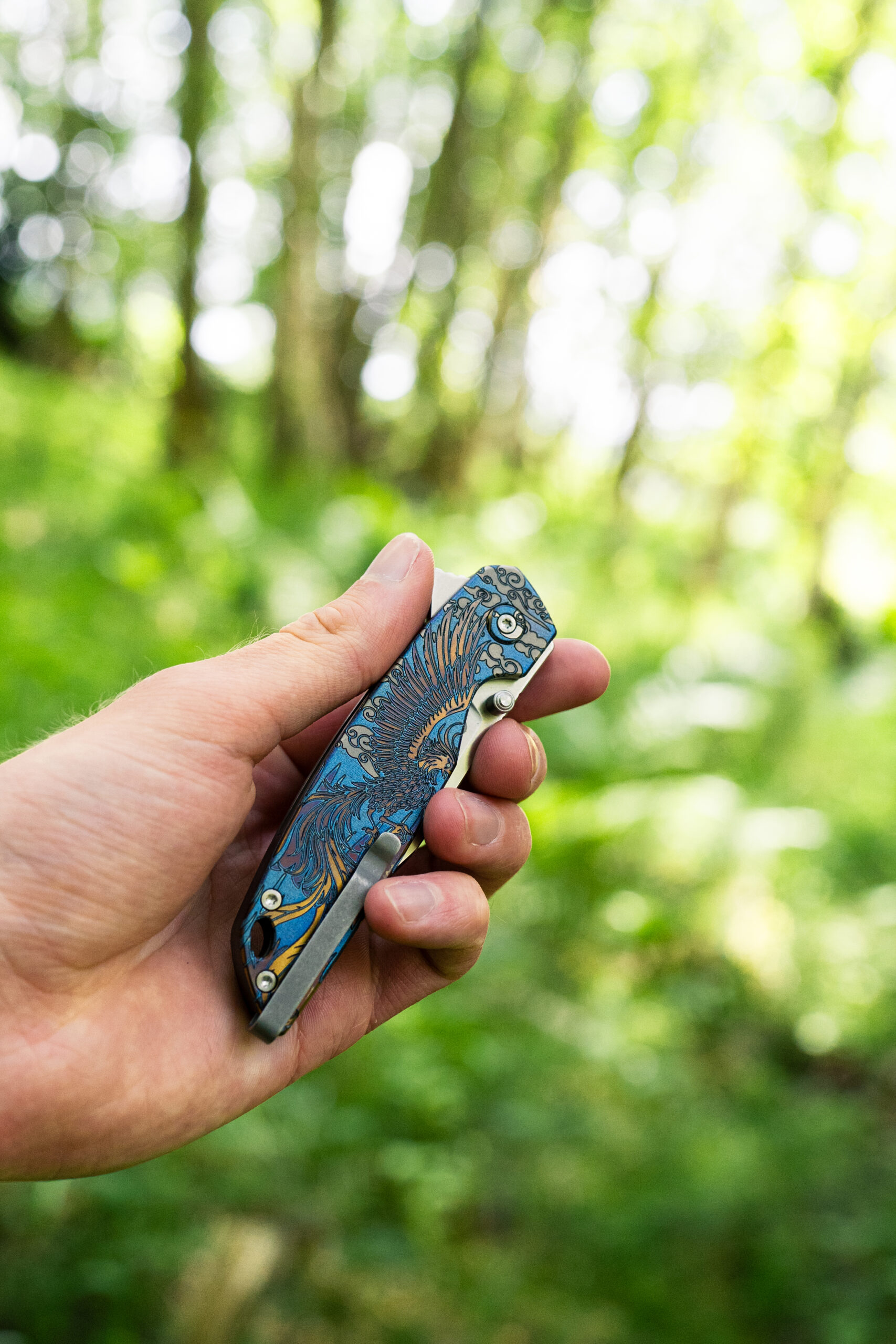 Hoo Knives - Phoenix - Engraved - Blue/Purple #1 - Image 11
