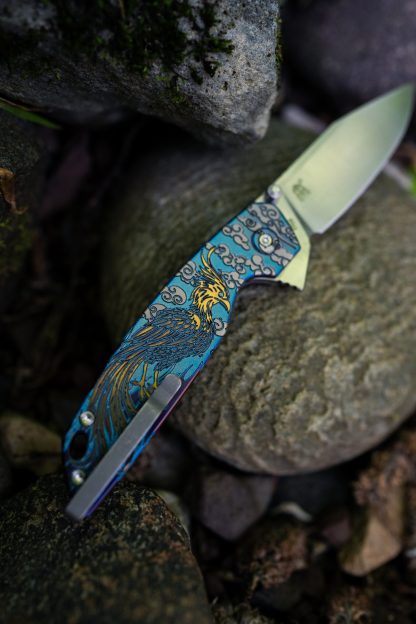 Hoo Knives - Phoenix - Engraved - Blue/Purple #2 - Image 5