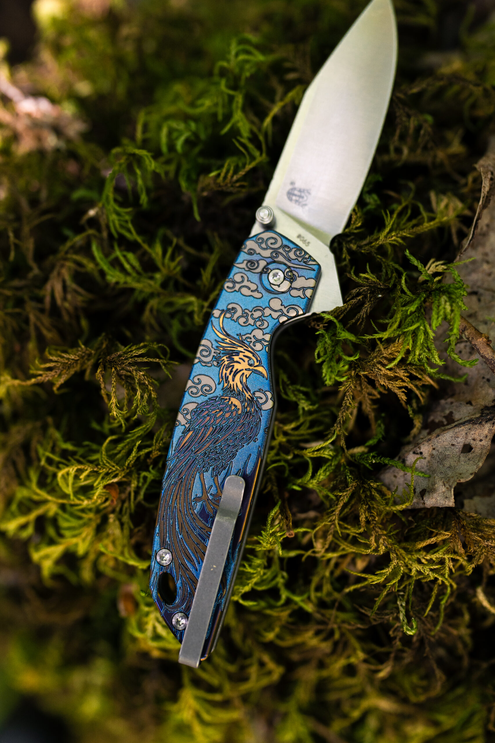 Hoo Knives - Phoenix - Engraved - Blue/Purple #2 - Image 4