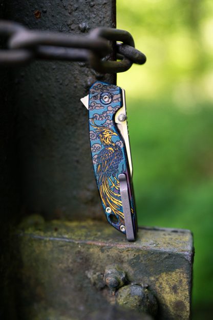 Hoo Knives - Phoenix - Engraved - Blue/Purple #2 - Image 3
