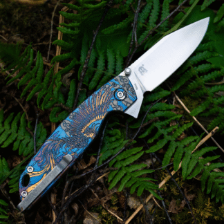 Hoo Knives - Phoenix - Engraved - Blue/Purple #1